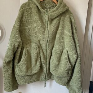 Free People Green Sherpa Jacket